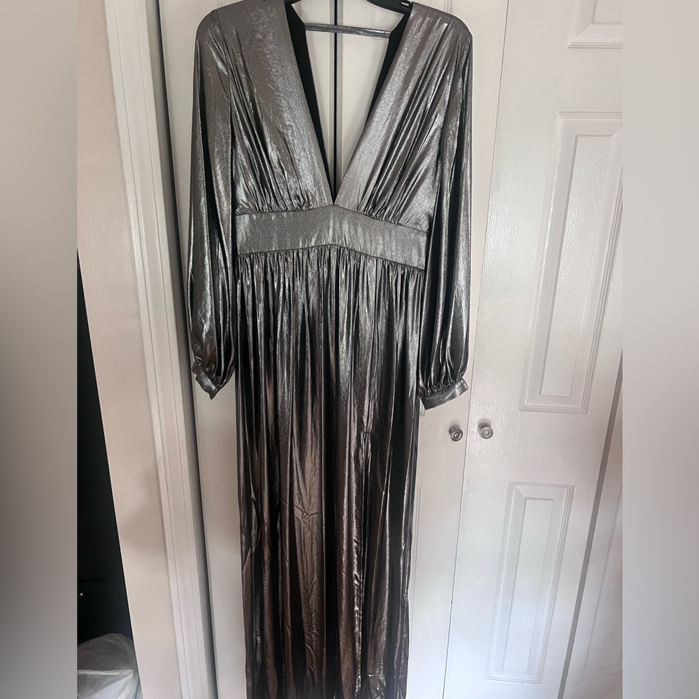 Gianni Bini Metallic Long Sleeve Dress